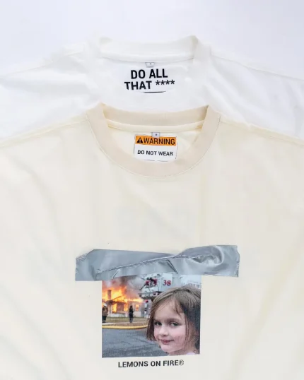 Lemons On Fire T Shirt Cream (1)
