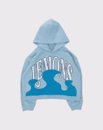 Lemons on Fire Cropped Hoodie Blue (2)