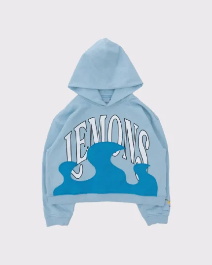 Lemons on Fire Cropped Hoodie Blue (2)