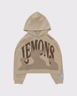 Lemons on Fire Cropped Hoodie Khaki (2)
