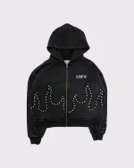 Lemons on Fire Zip Hoodie Black (1)