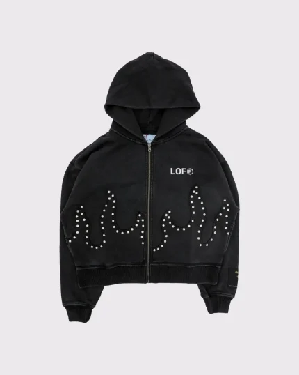 Lemons on Fire Zip Hoodie Black (1)