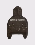 Lemons on Fire Zip Hoodie Brown (2)