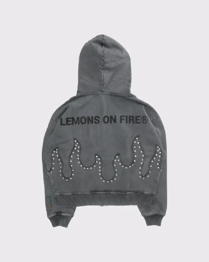 Lemons on Fire Zip Hoodie Grey (1)