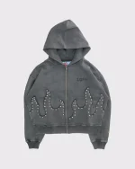 Lemons on Fire Zip Hoodie Grey (2)