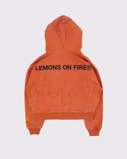 Lemons on Fire Zip Hoodie Orange (2)